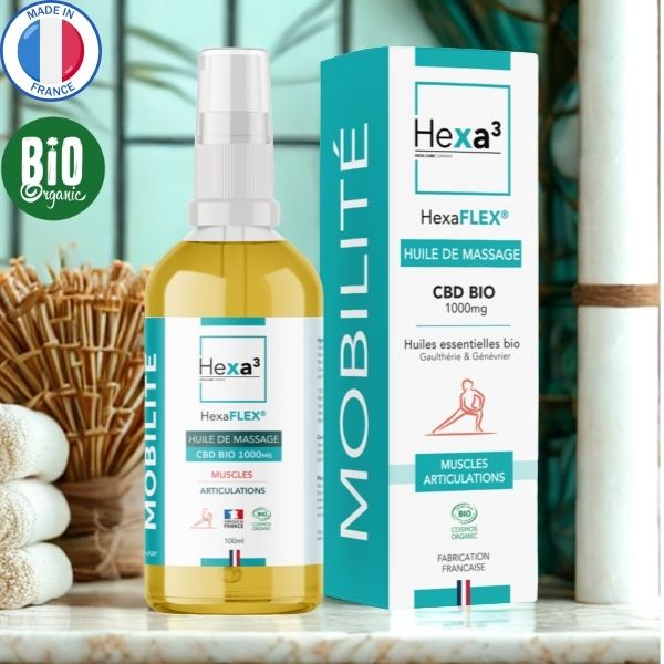Huile de massage CBD Bio Mobilité 1000mg – Le Comptoir du CBD Bio certifiés Cosmébio, fabriqués en France