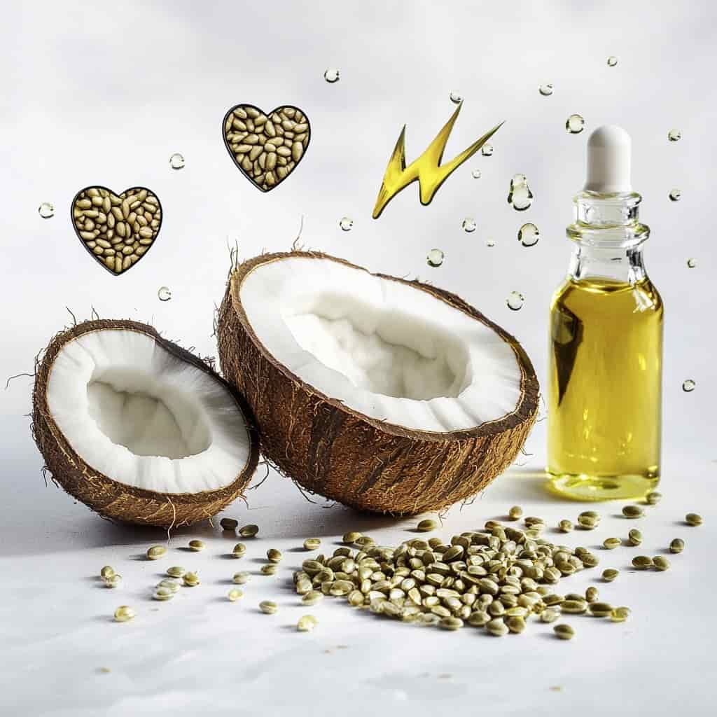 Les bienfaits naturels des huiles de chanvre et MCT de coco.