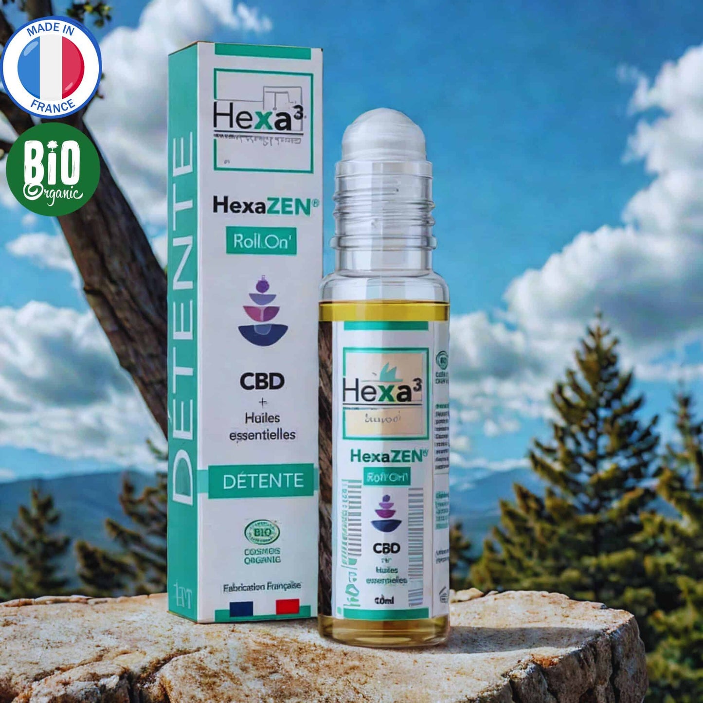 Roll-on CBD Bio Détente, huiles essentielles bio relaxantes.