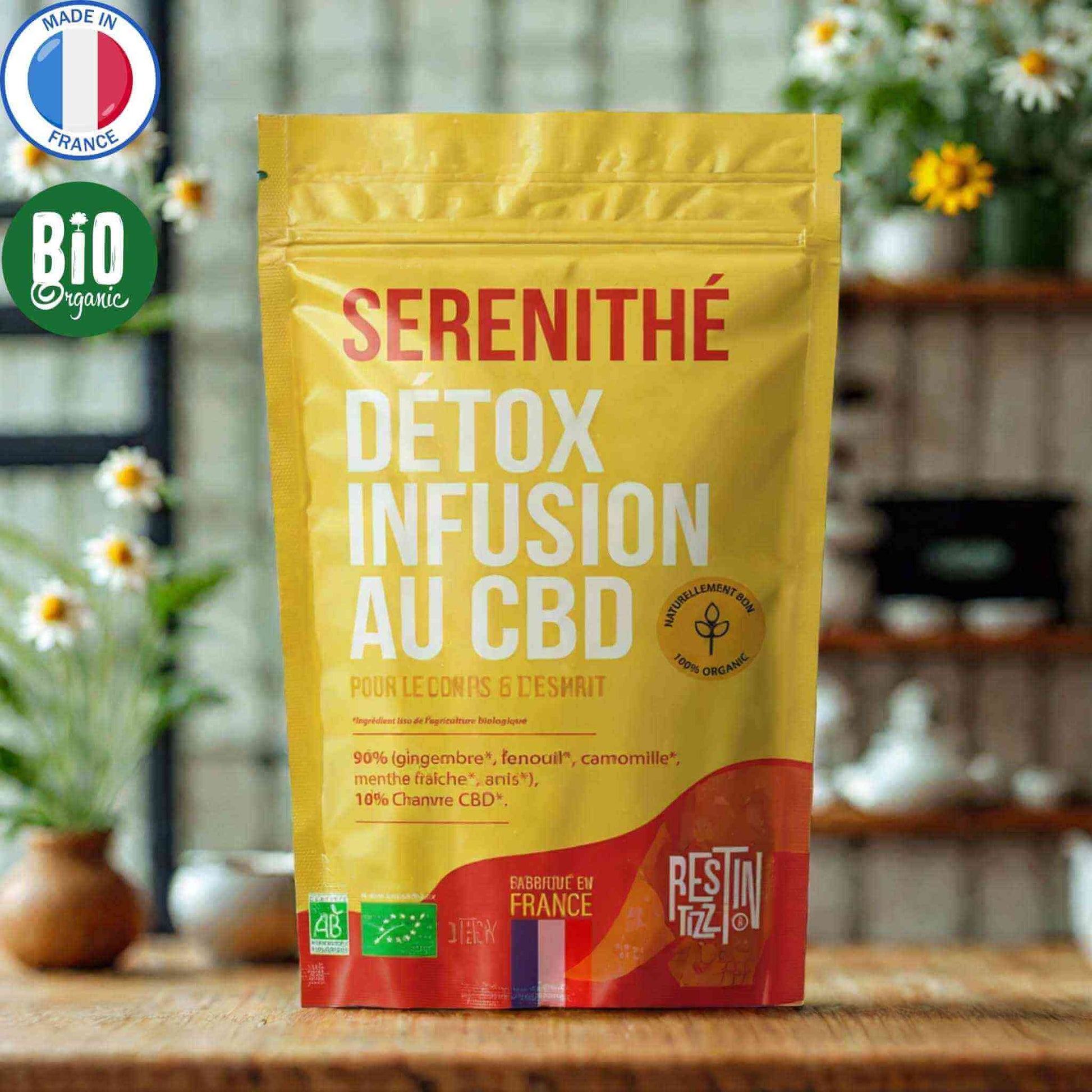 Infusion Bio Detox Sérénithé au CBD, pas cher et made in France 