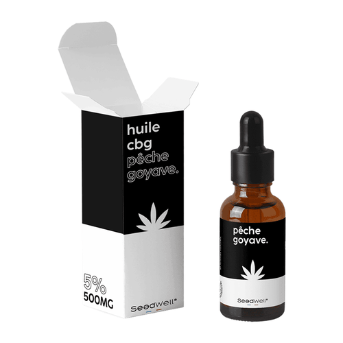 Huile de CBG CBD Pêche Goyave, CBD pas cher, le comptoir du CBD bio